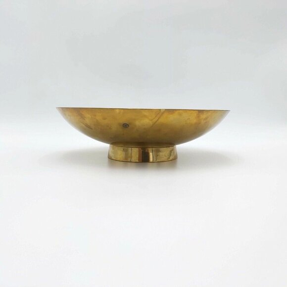 Rosenthal-Netter Inc Brass Bowl Lotus Flowers NBR 11/25 Made in India 9.5 inch - Picture 2 of 7